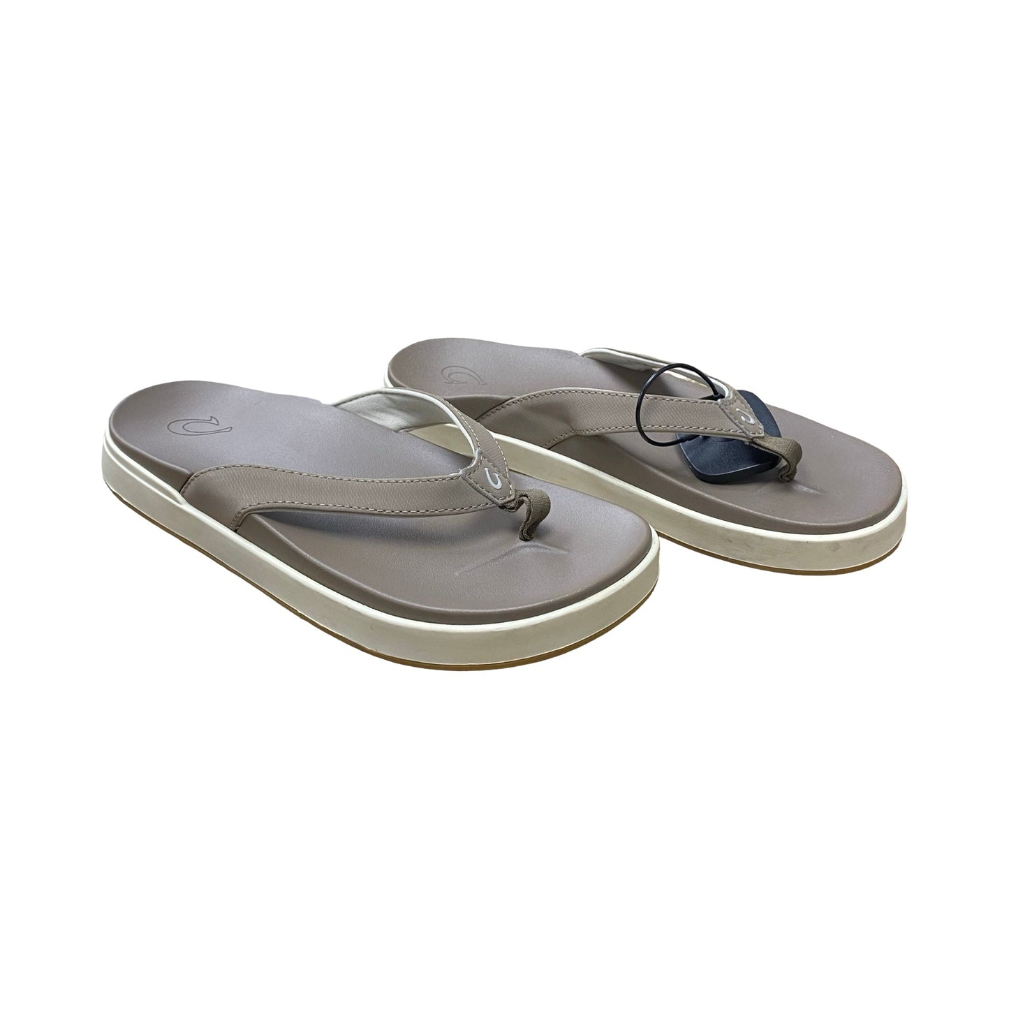 Sandals Flip Flops By Olukai In Grey & White, Size:8
