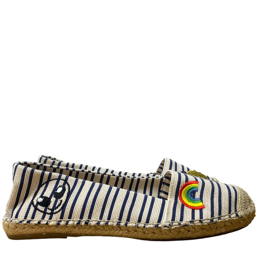 Shoes Flats By Mix No 6 In Blue & Cream, Size:10