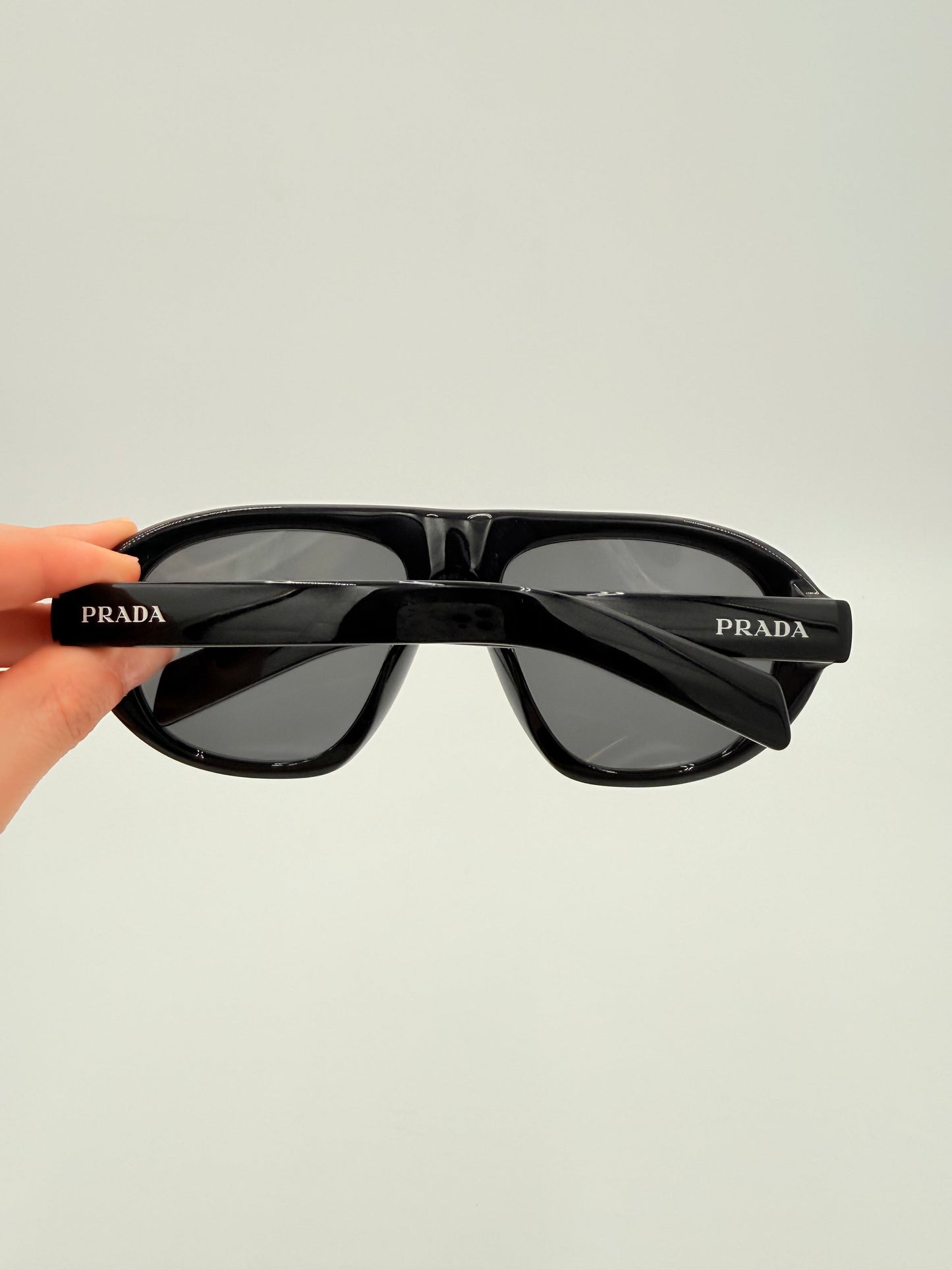 Sunglasses Luxury Designer By Prada In Black, Size: