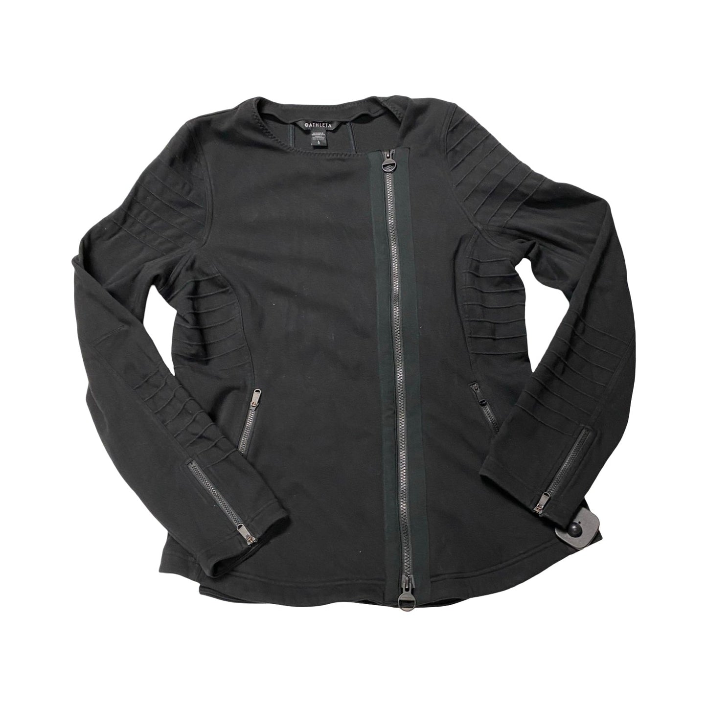 Athletic Top Ls Collar By Athleta In Black, Size:L