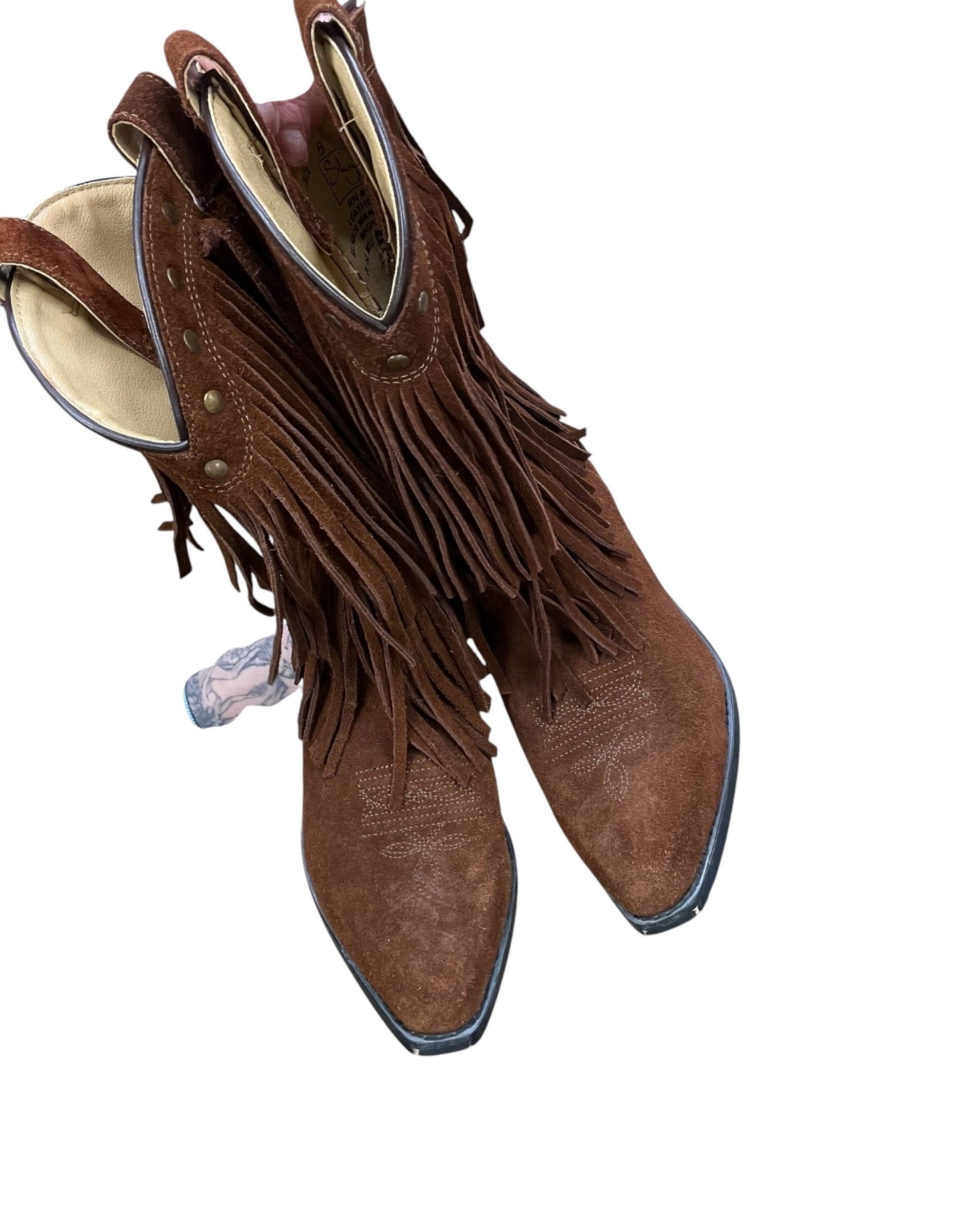 Boots Mid-Calf Heels By Shyanne In Brown, Size:5