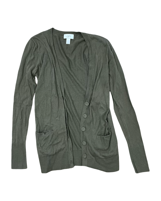 Cardigan By Loft In Green, Size:S
