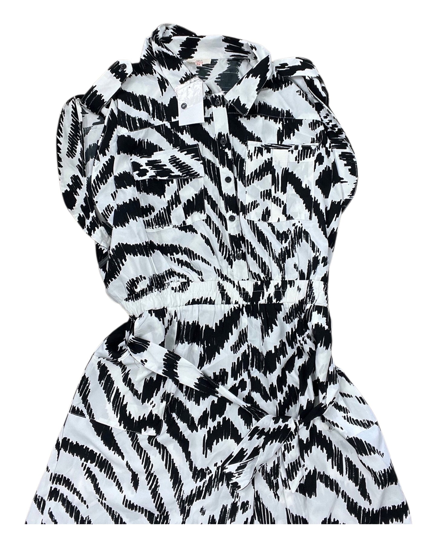 Romper By Clothes Mentor In Black & White, Size:2X