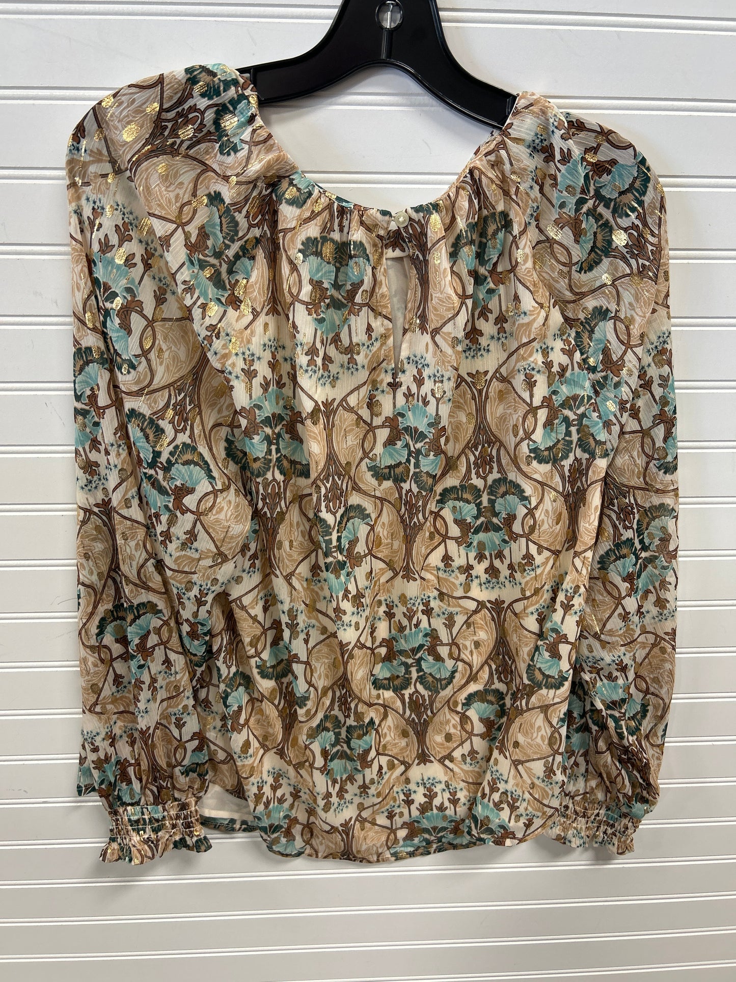 Top Ls By Loft In Cream & Tan, Size:L