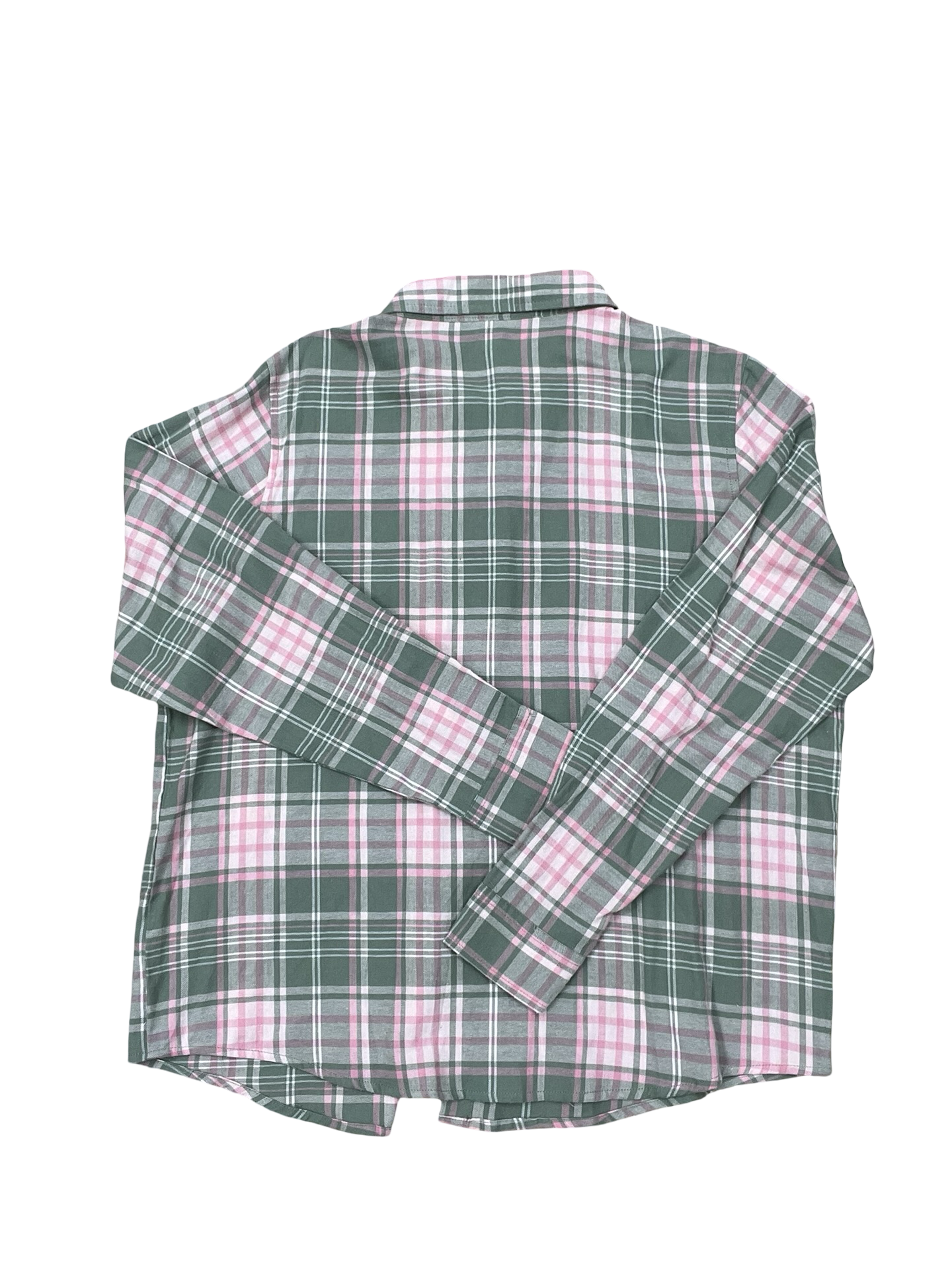 Blouse Ls By Clothes Mentor In Green & Pink, Size:L