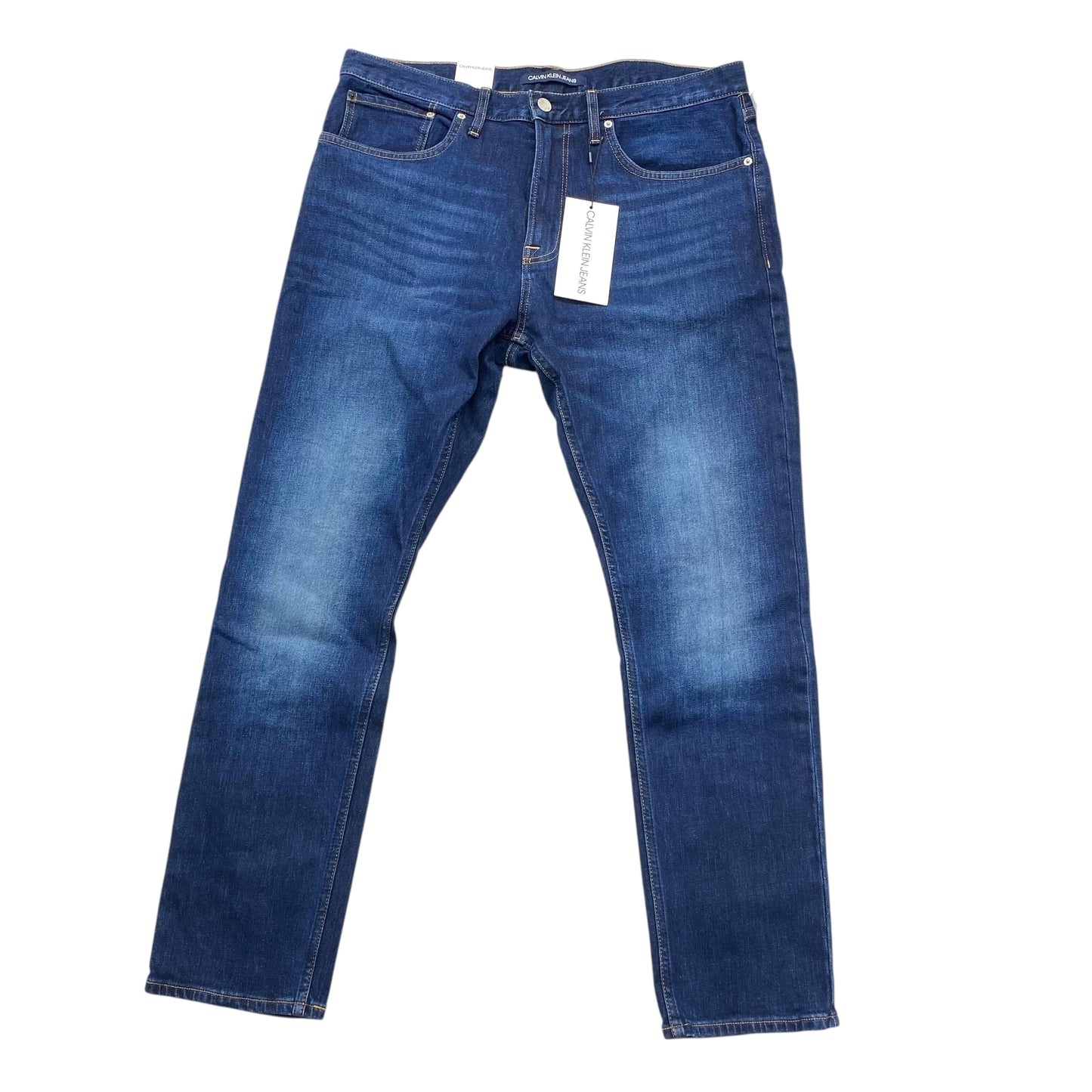 Jeans Skinny By Calvin Klein In Blue Denim, Size:16