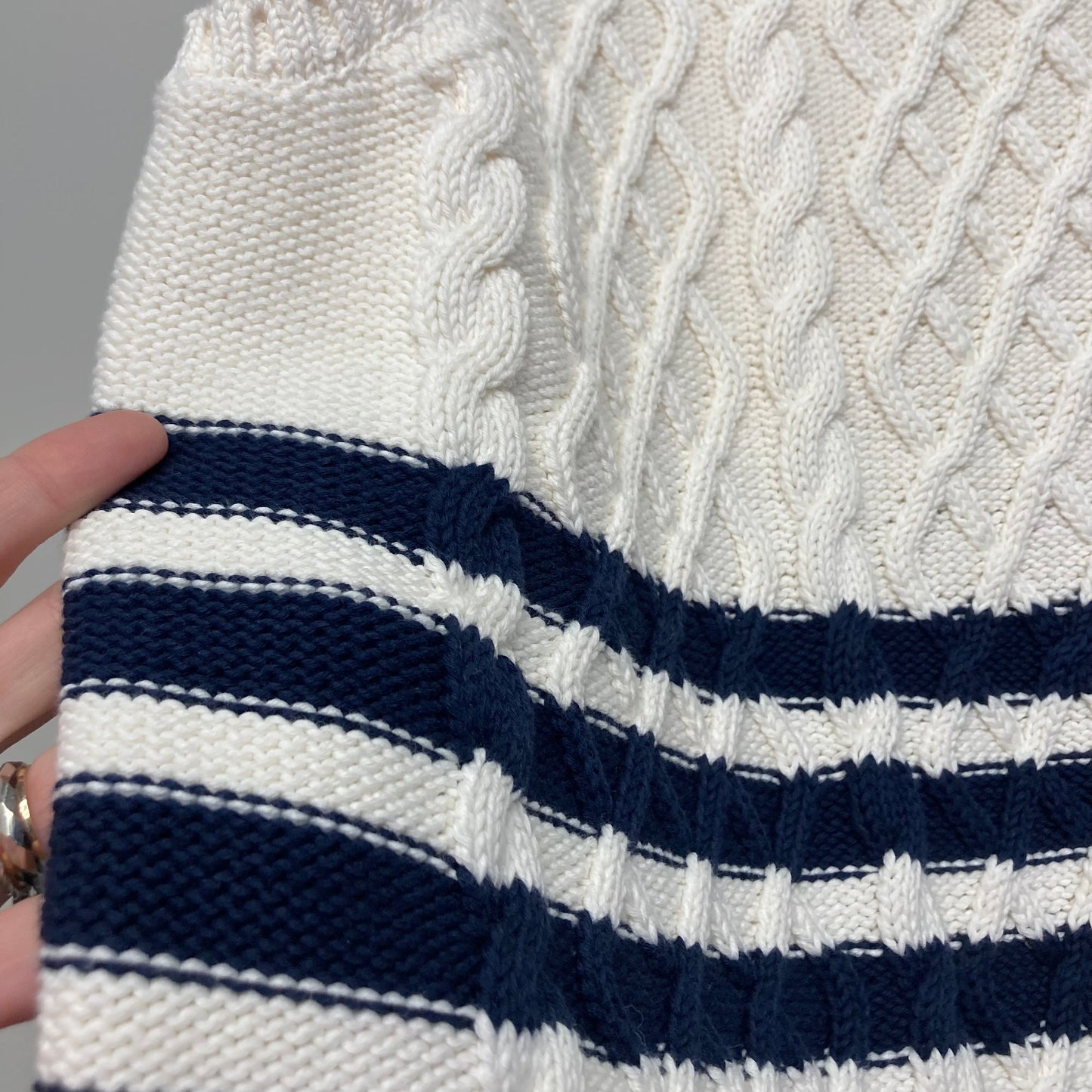 Vest Sweater By Caslon In Blue & Cream, Size:Xl