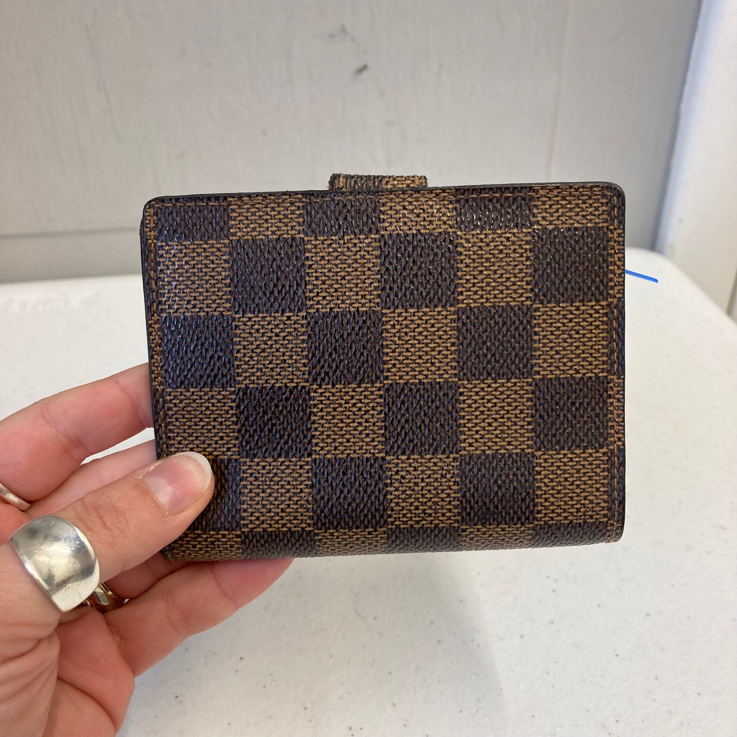 Wallet Luxury Designer By Louis Vuitton In Brown & Cream, Size:Small