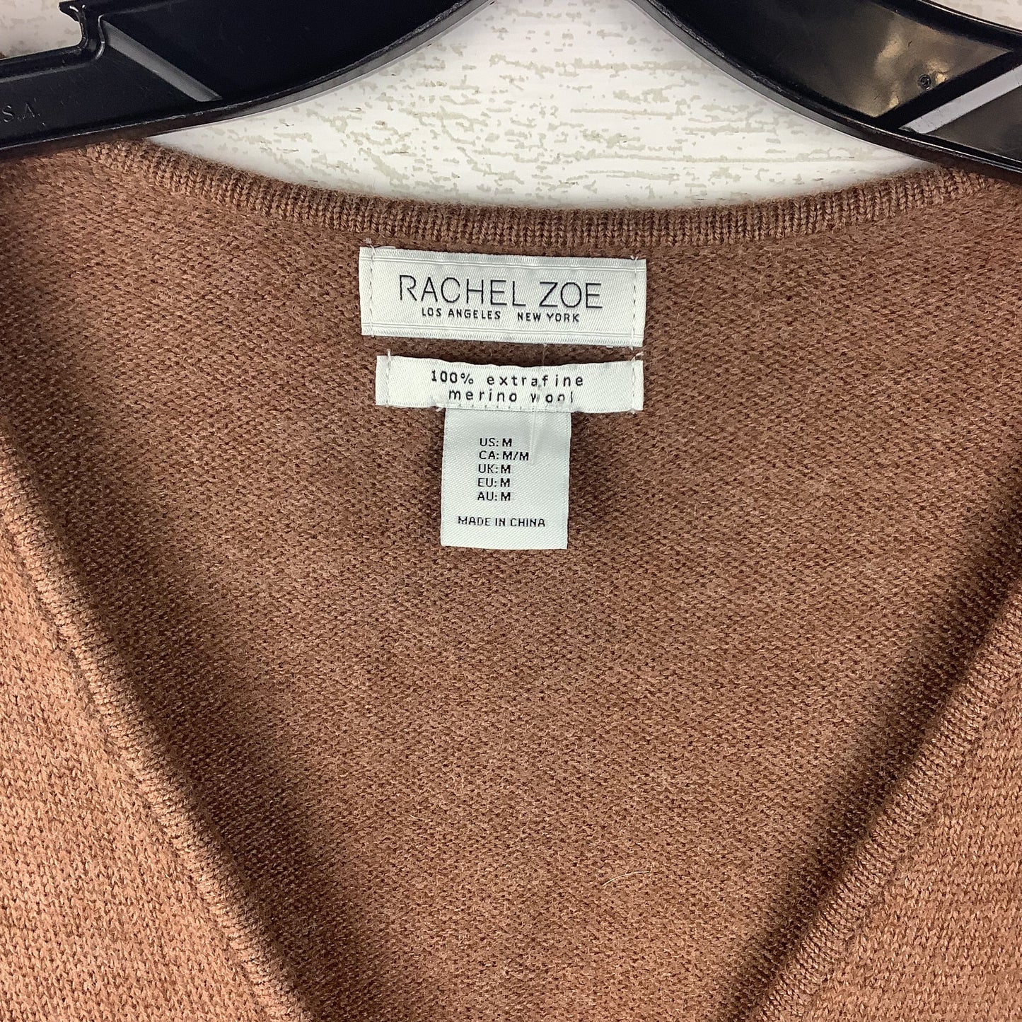 Sweater Cardigan By Rachel Zoe In Brown, Size: M, 100% merino wool