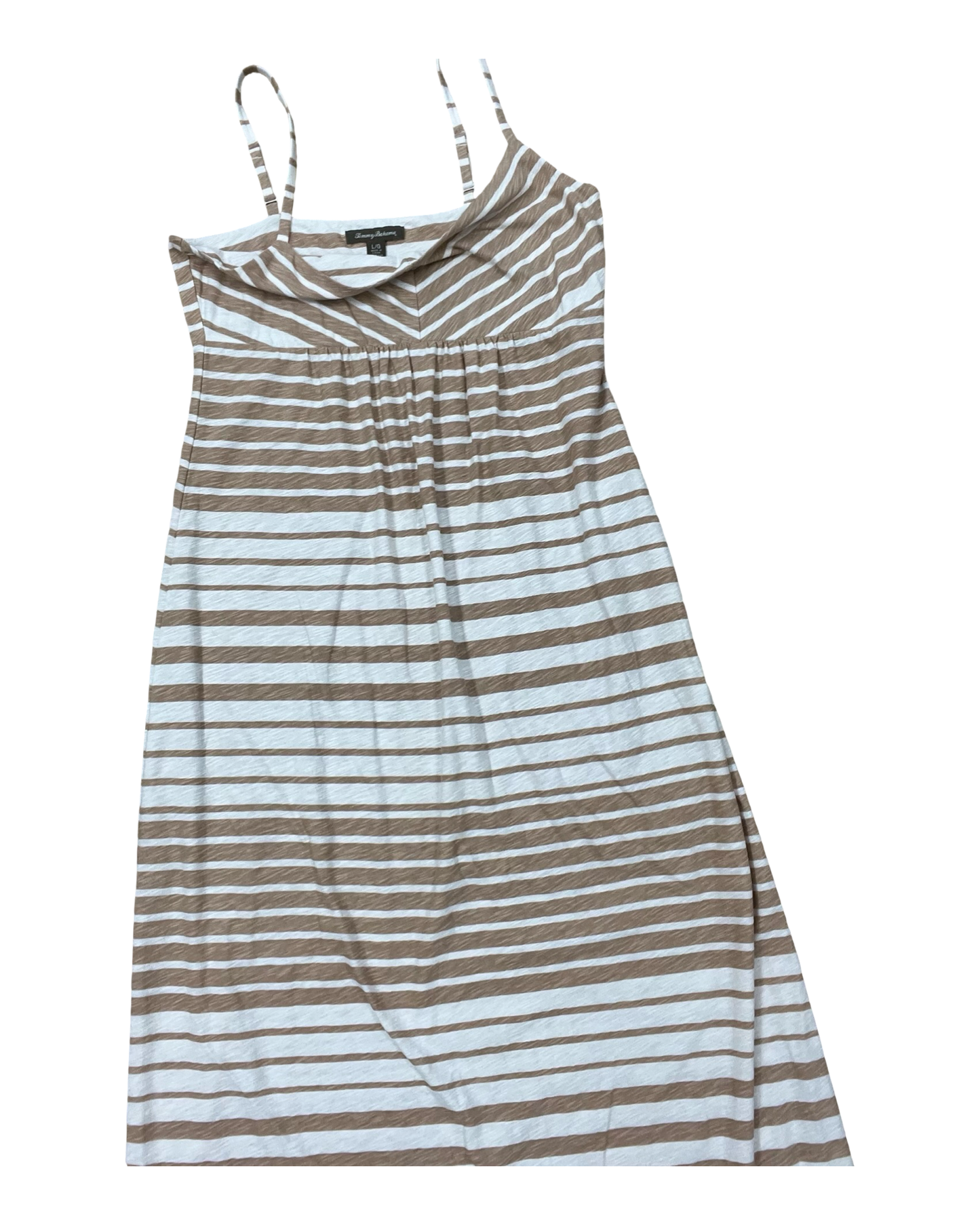 Dress Casual Maxi By Tommy Bahama In Tan & White, Size:L