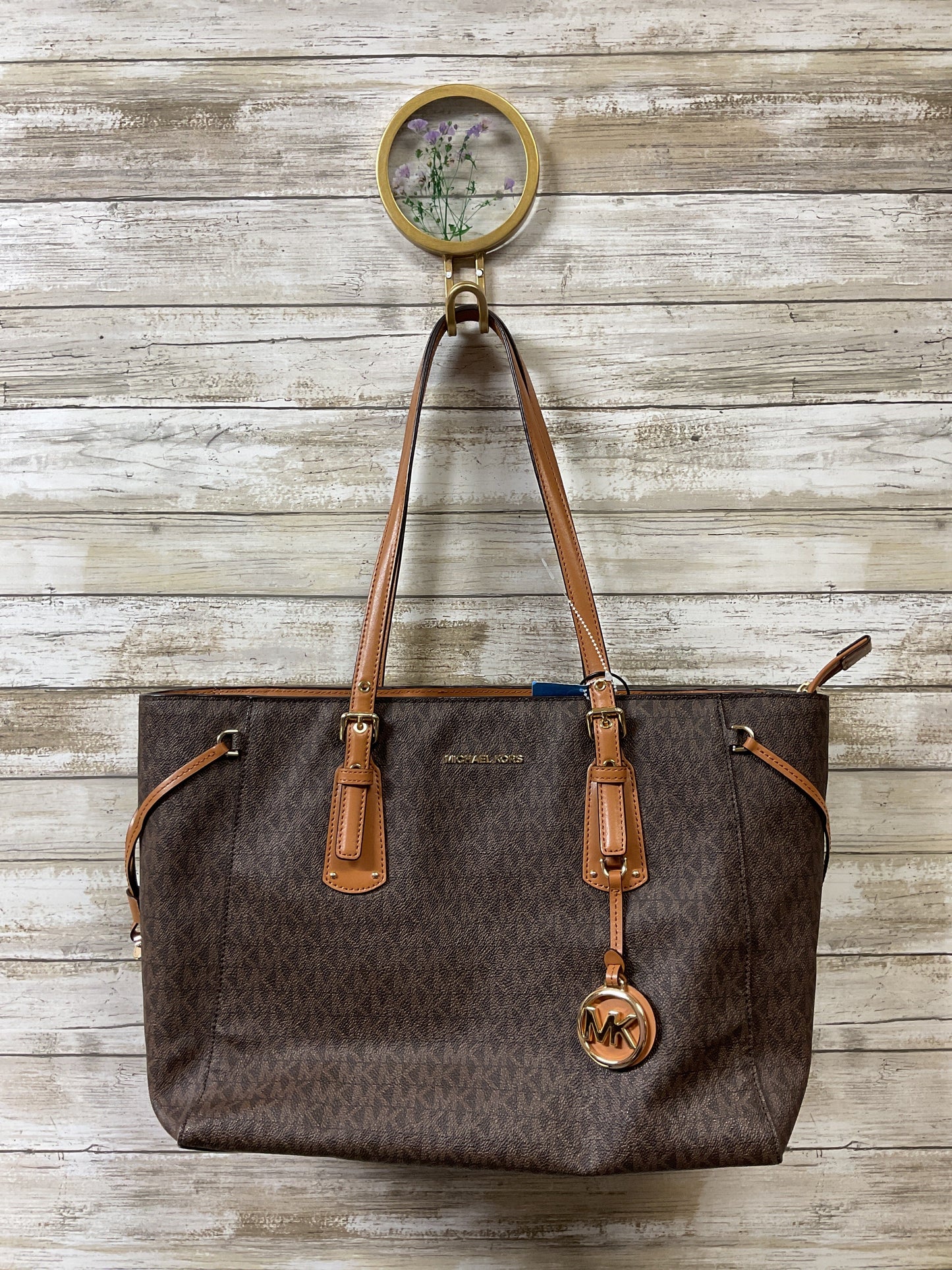 Tote Designer By Michael Kors In Brown, Size:Medium