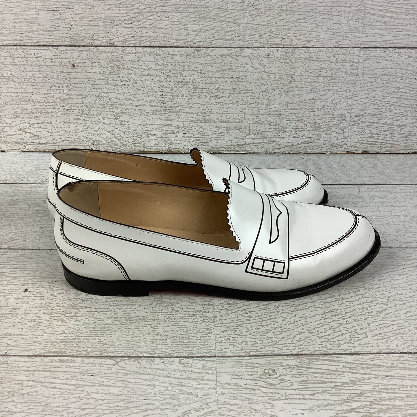 Shoes Luxury Designer By Luxury Designer In White, Size: 39.5 (AS IS)