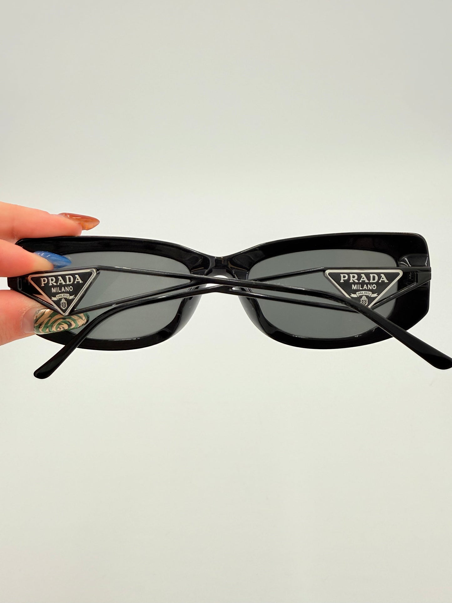 Sunglasses Luxury Designer By Prada In Black, Size: