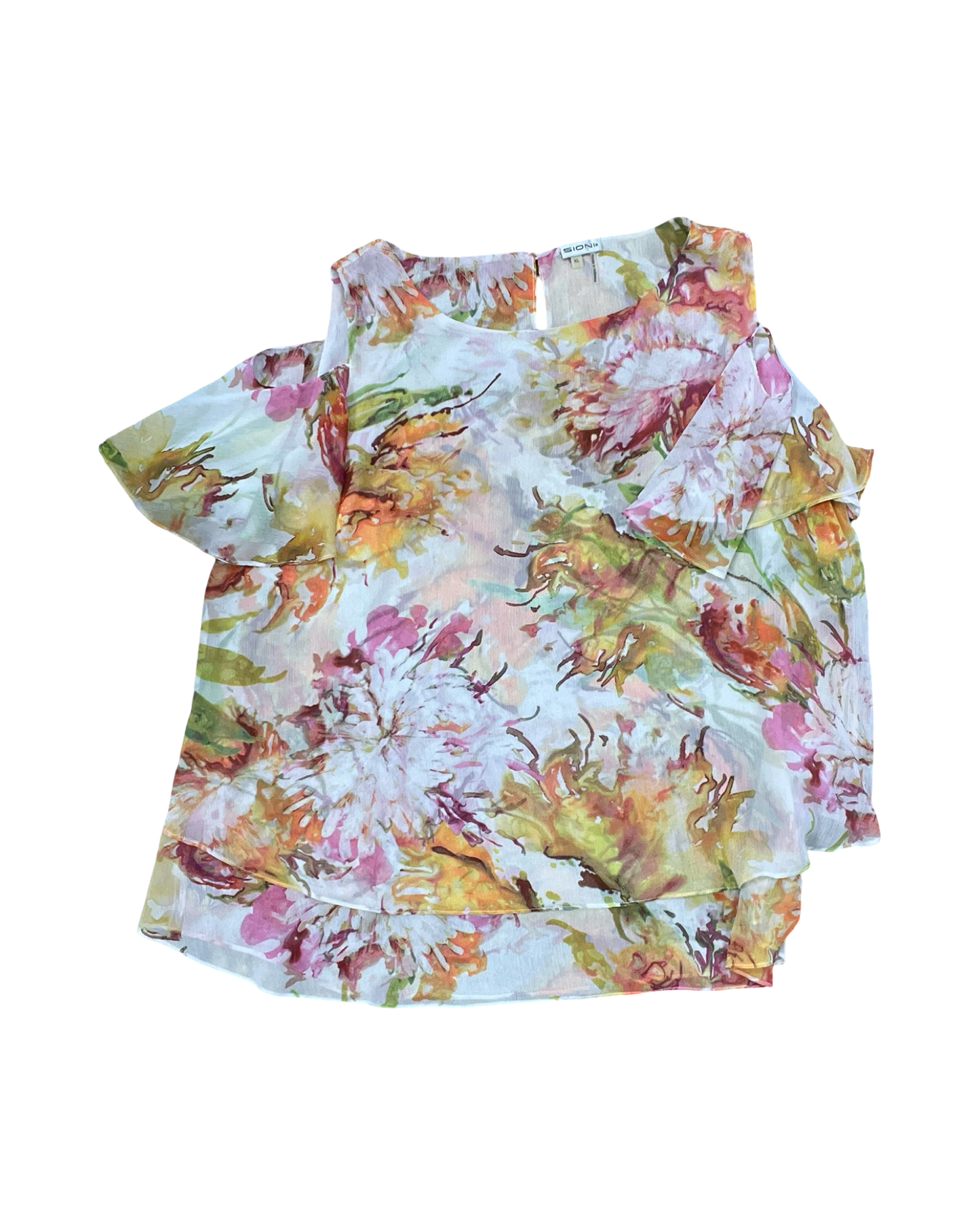 Top Ss By Sioni In Floral Print, Size:Xl