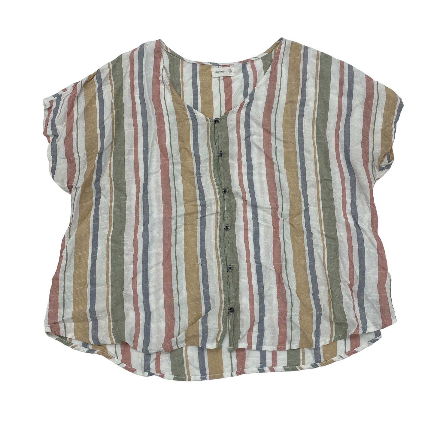 STRIPED PATTERN TOP SS by MAURICES Size:2X