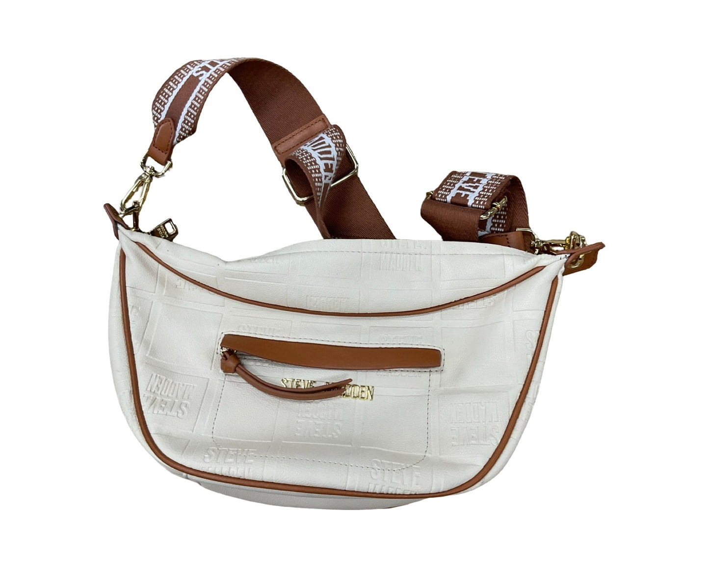 Belt Bag By Steve Madden In Brown & Cream, Size:Medium