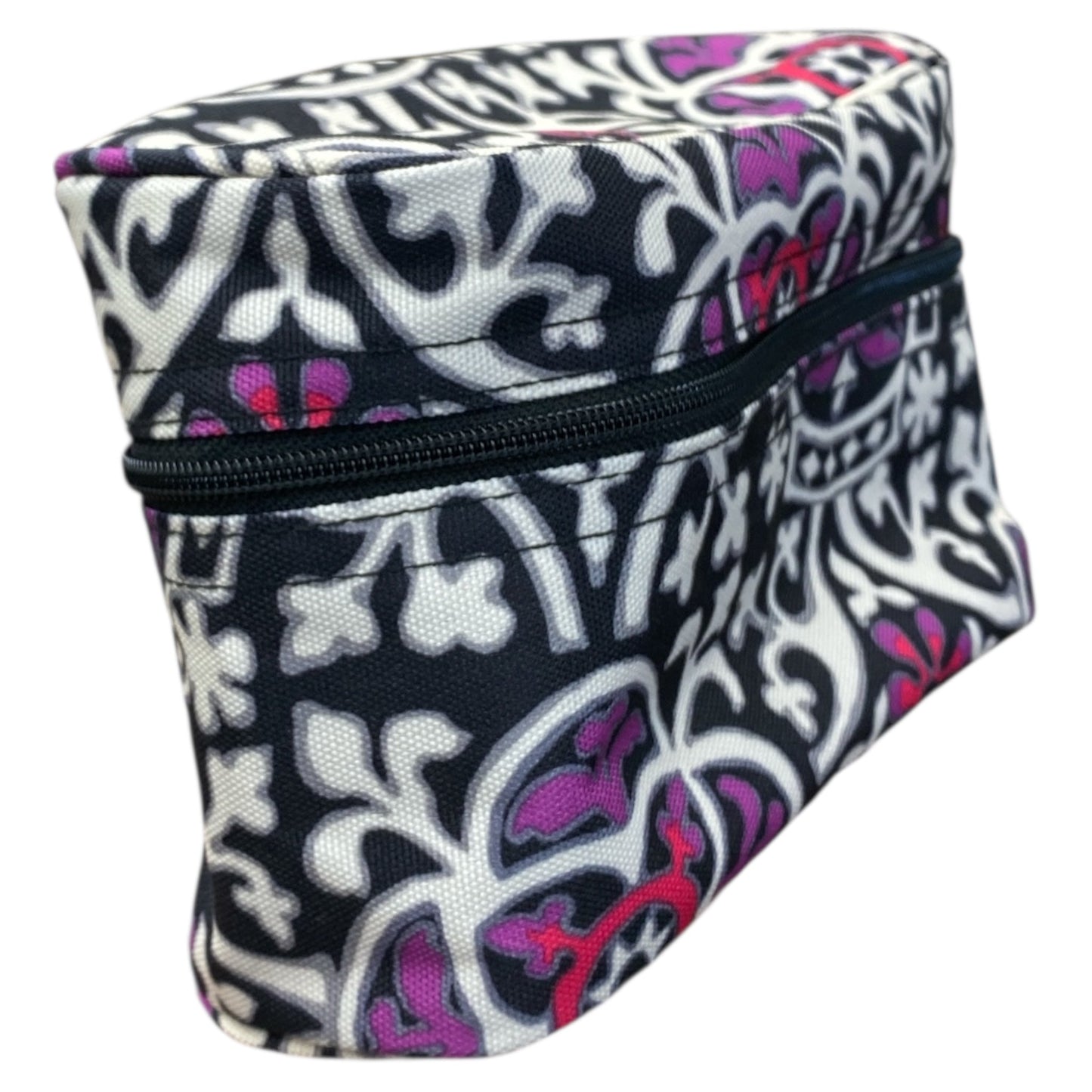 Makeup Bag By Vera Bradley In Purple & White, Size:Large