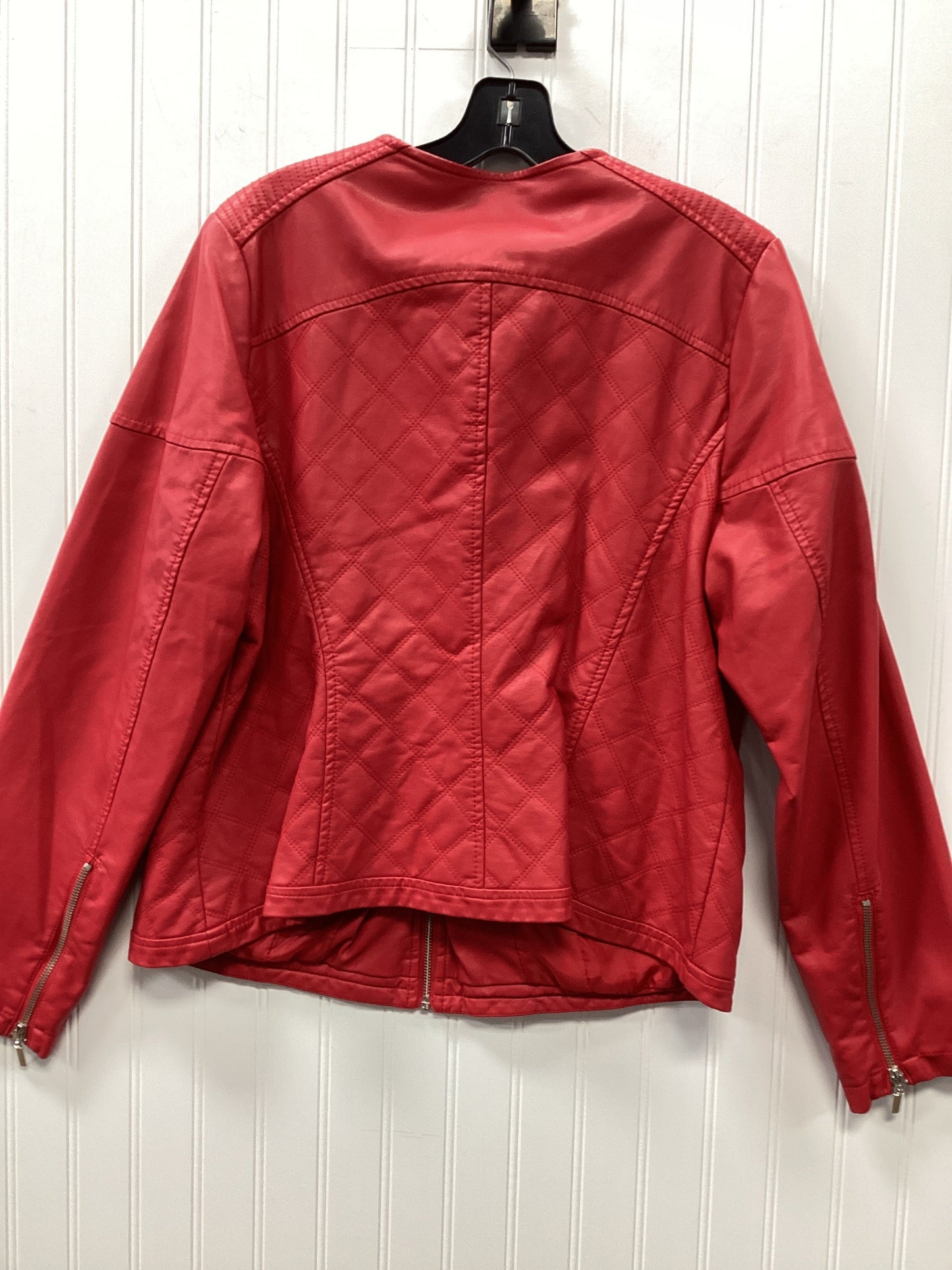 Jacket Moto By Lane Bryant In Red, Size:Xl