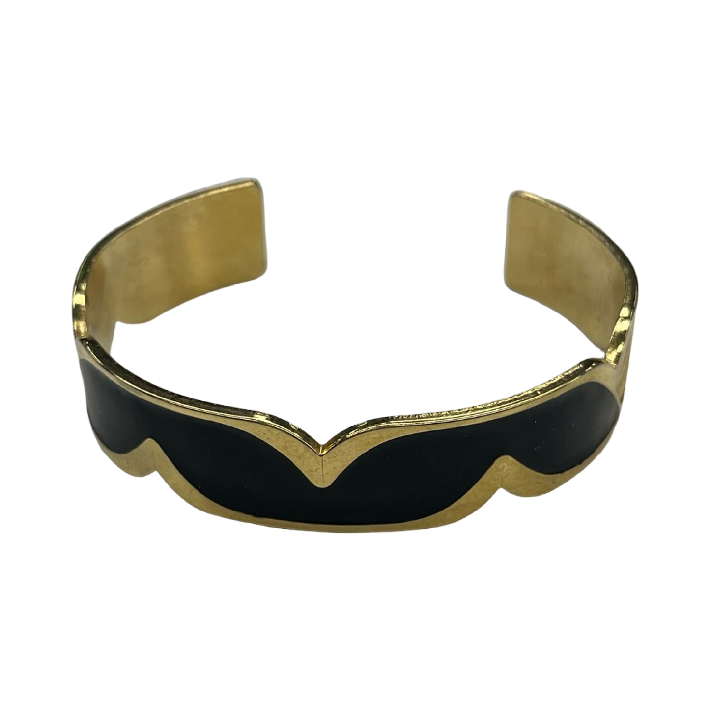 Bracelet Cuff By Clothes Mentor In Black & Gold