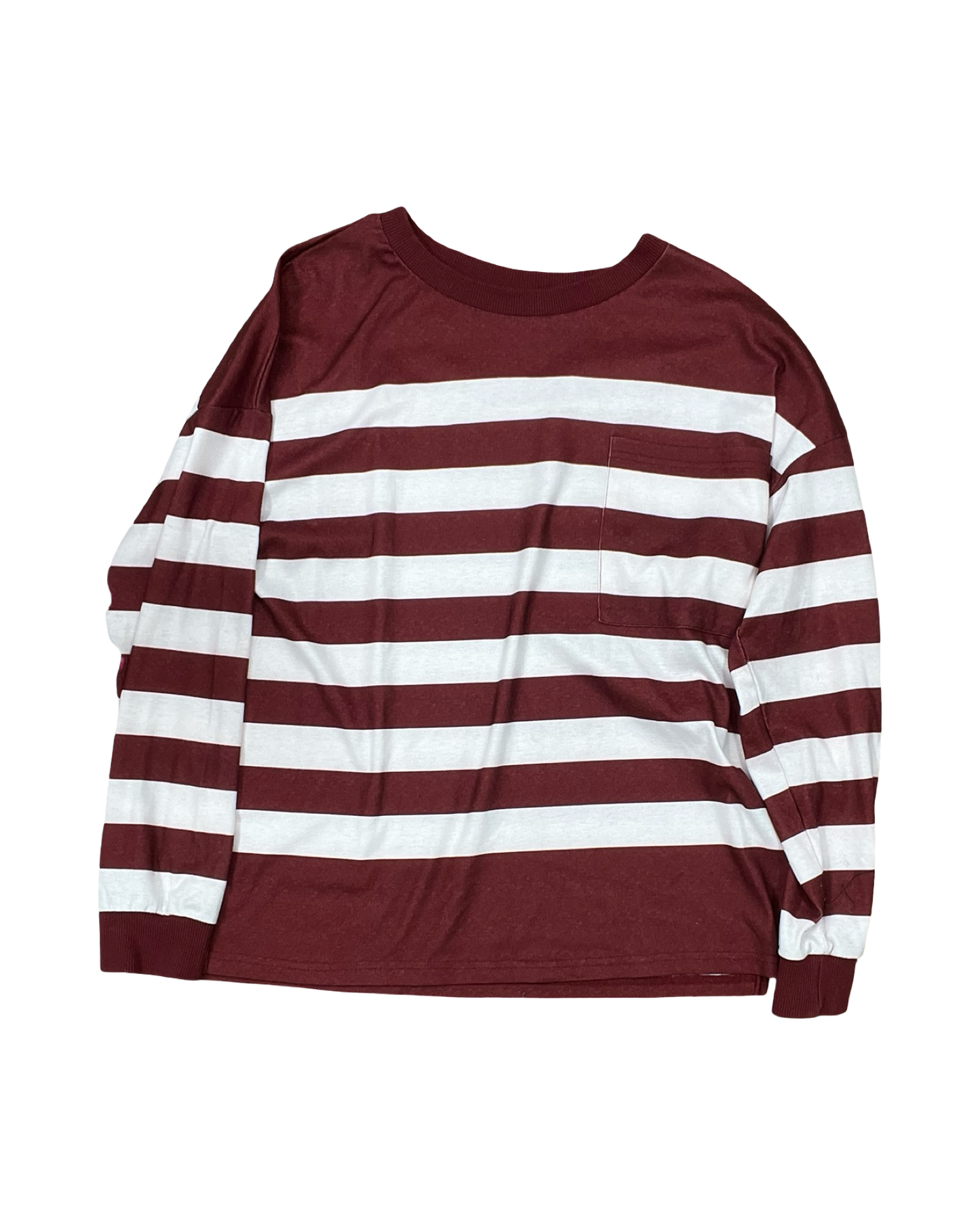 Top Ls By Clothes Mentor In Red & White, Size:M