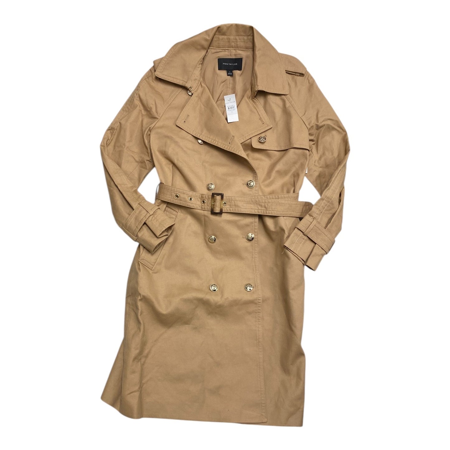 Coat Trench Coat By Ann Taylor In Brown, Size:S