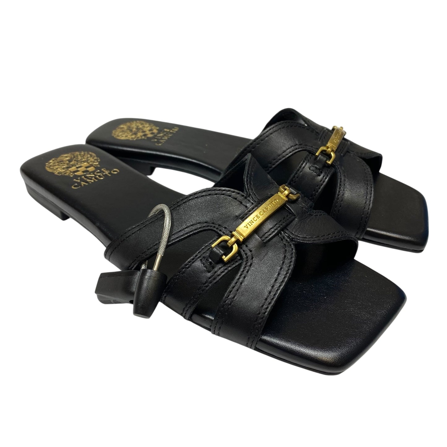 Sandals Flats By Vince Camuto In Black, Size:8.5