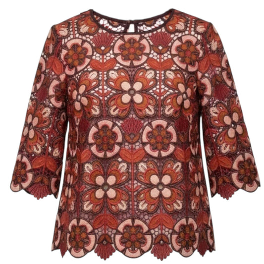 Colter Top 3/4 Sleeve By Trina Turk In Floral Print, Size: XS