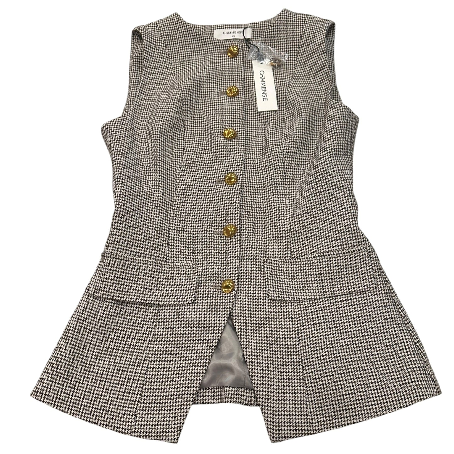 Vest Other By Commense In Brown & Cream, Size:Xs