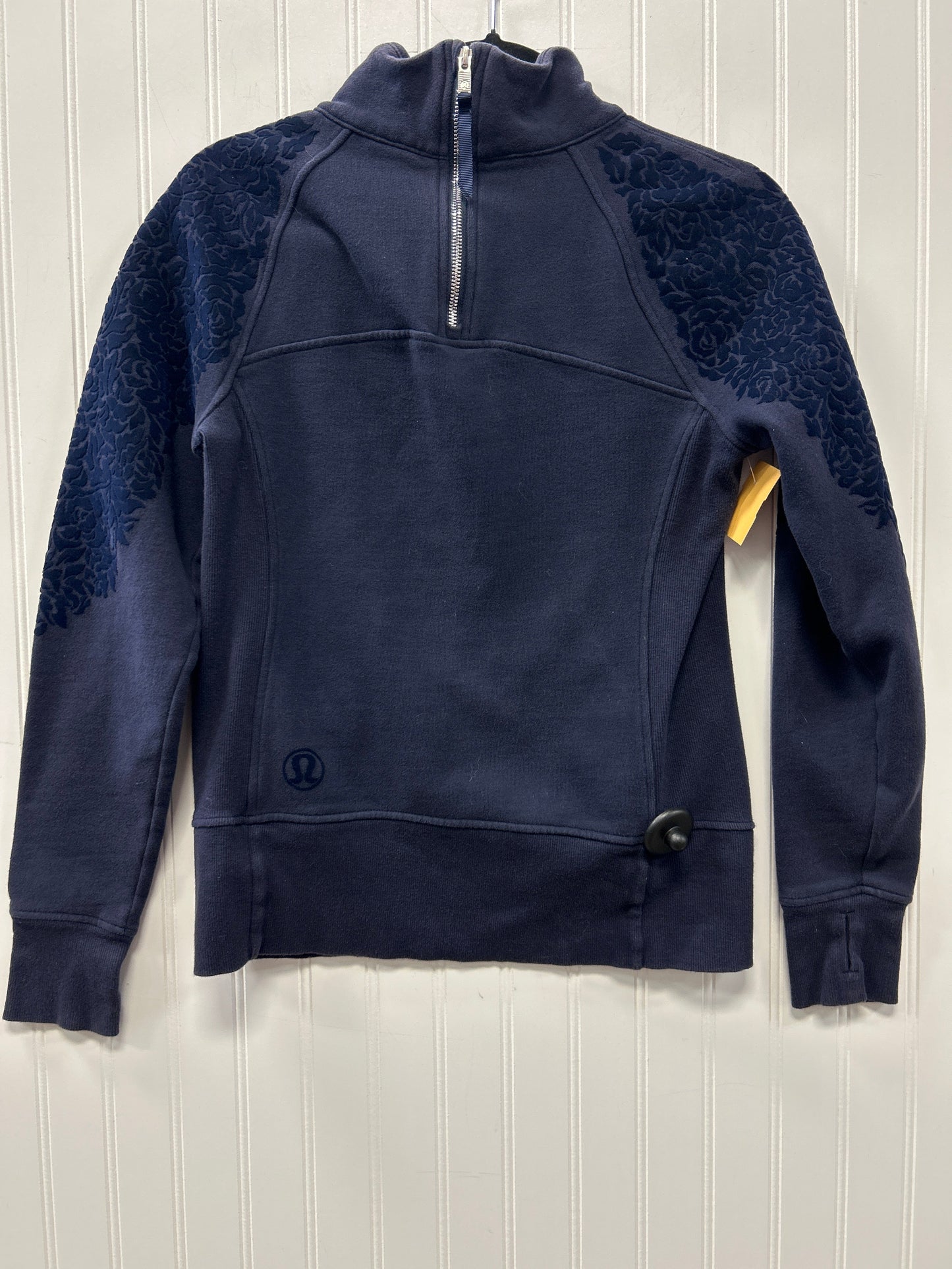 Athletic Top Ls Collar By Lululemon In Navy, Size:6