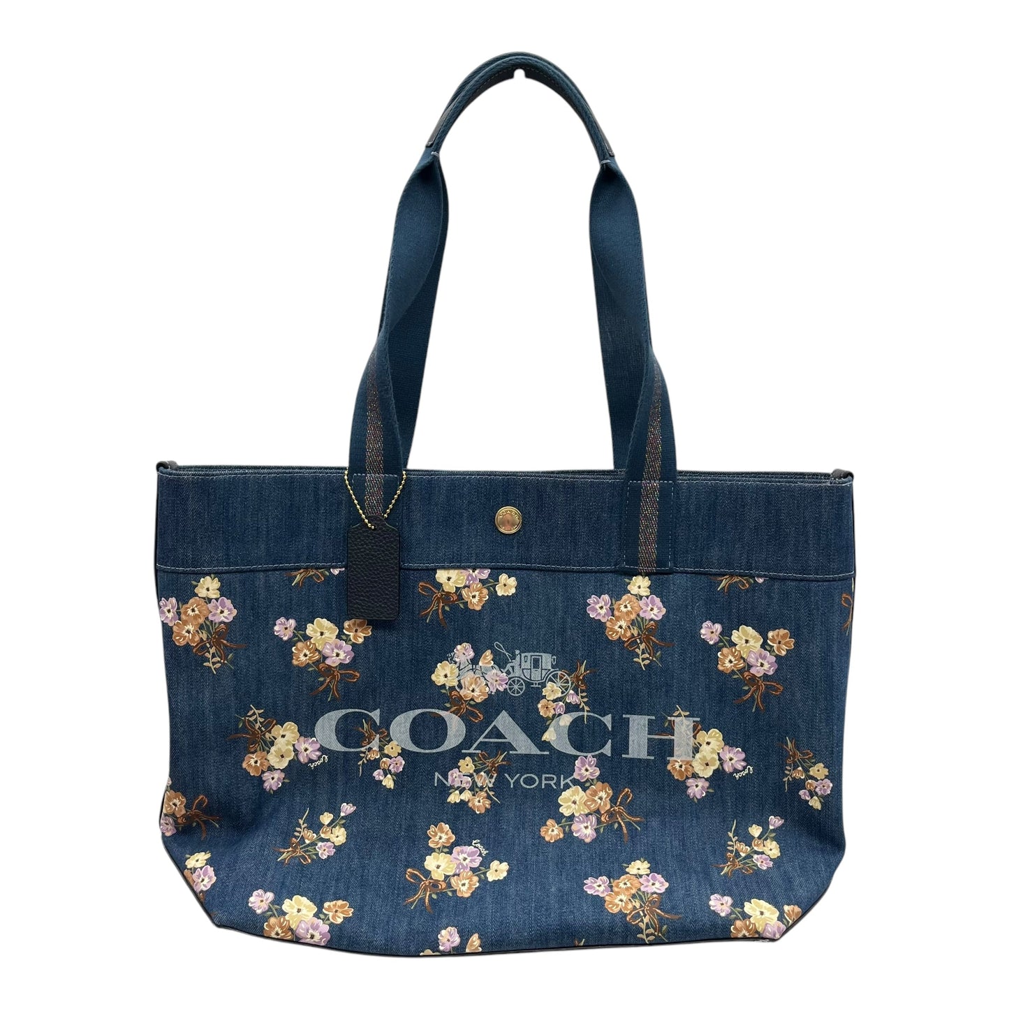 Tote Designer By Coach In Blue, Size:Large