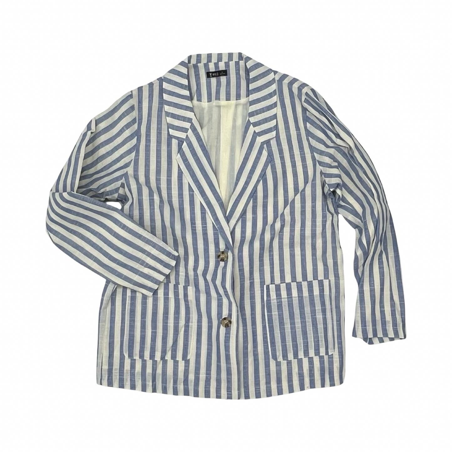 Blazer By Very J In Blue & Cream, Size:M