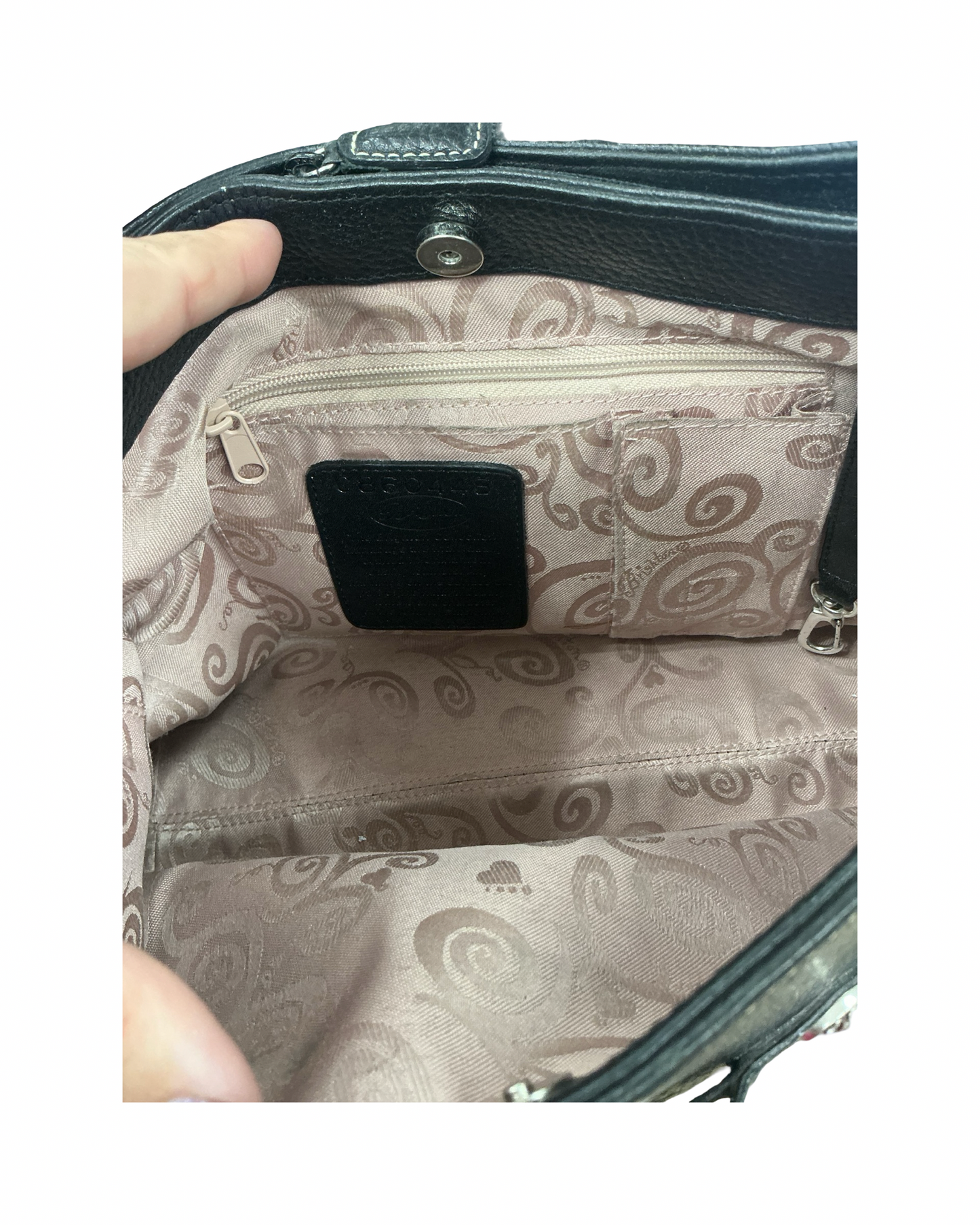 Handbag Leather By Brighton In Black, Size:Medium