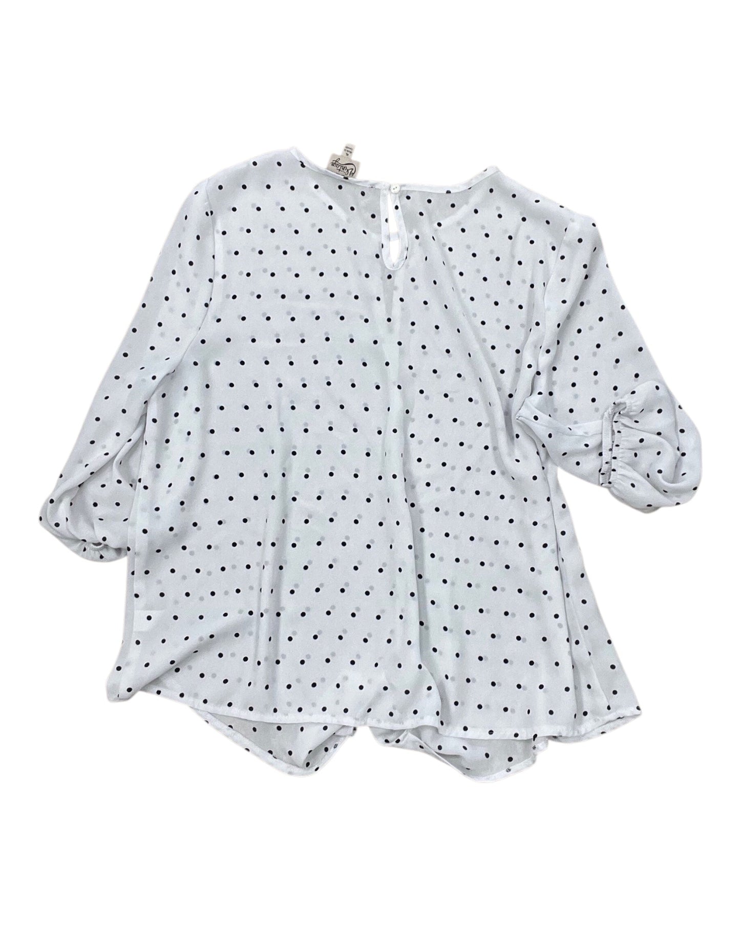 Top 3/4 Sleeve By Como Vintage In White, Size:Xl