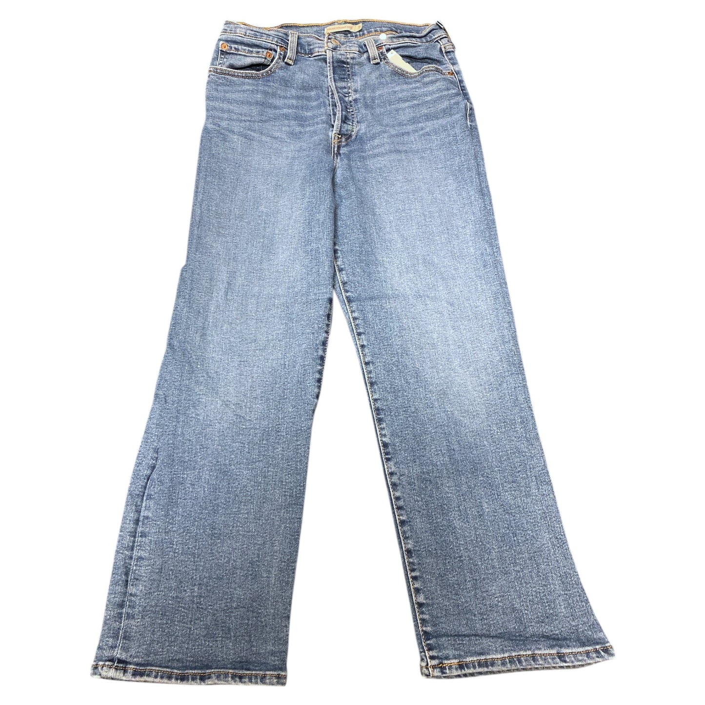 Jeans Straight By Levis In Blue Denim, Size:12