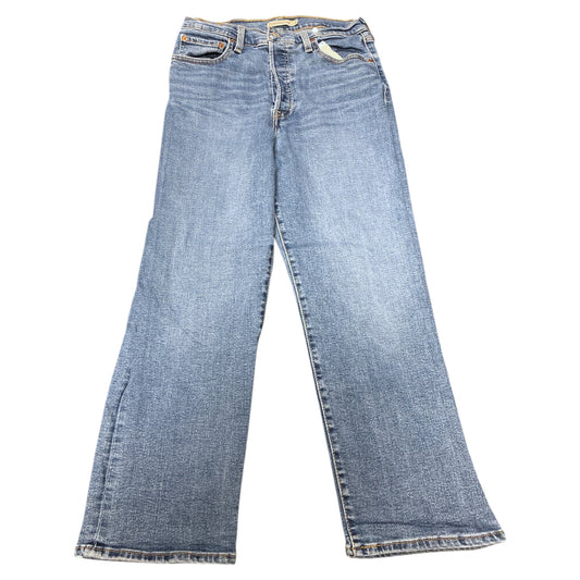 Jeans Straight By Levis In Blue Denim, Size:12