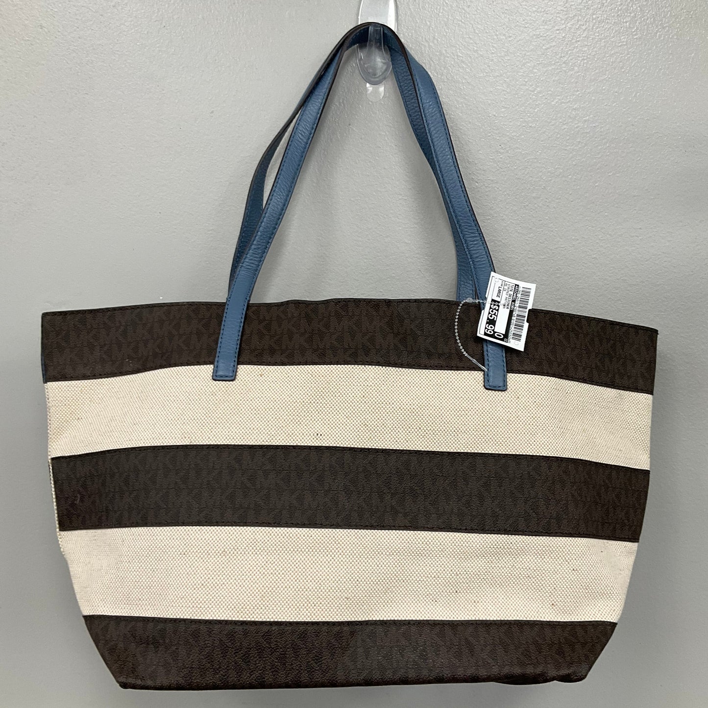 Tote Designer By Michael Kors In Striped Pattern, Size:Large