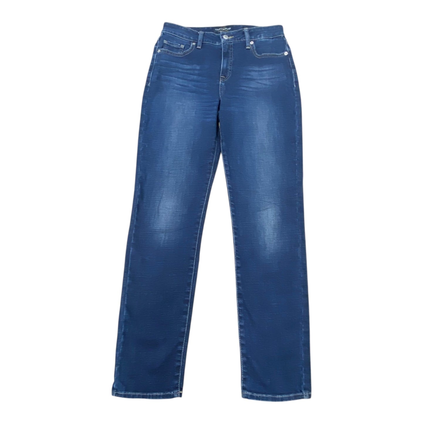 Jeans Straight By Lucky Brand In Blue Denim, Size:6