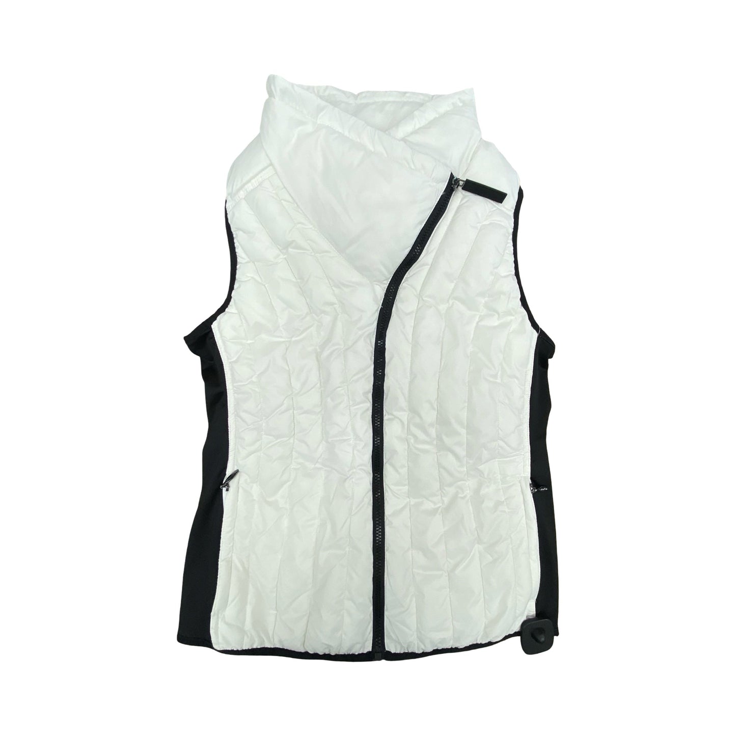 Vest Puffer & Quilted By Calvin Klein In Black & White, Size:M