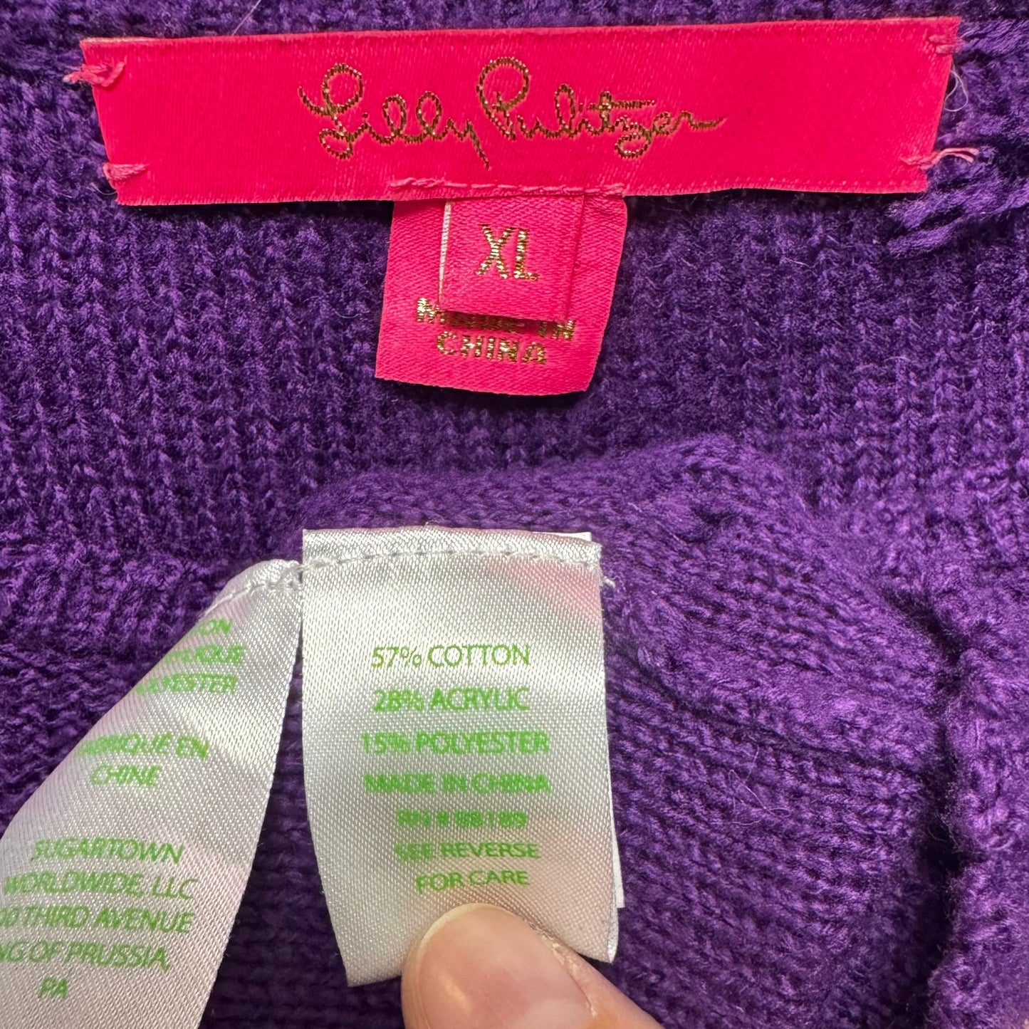 Kippa Sweater Designer By Lilly Pulitzer In Purple, Size: Xl