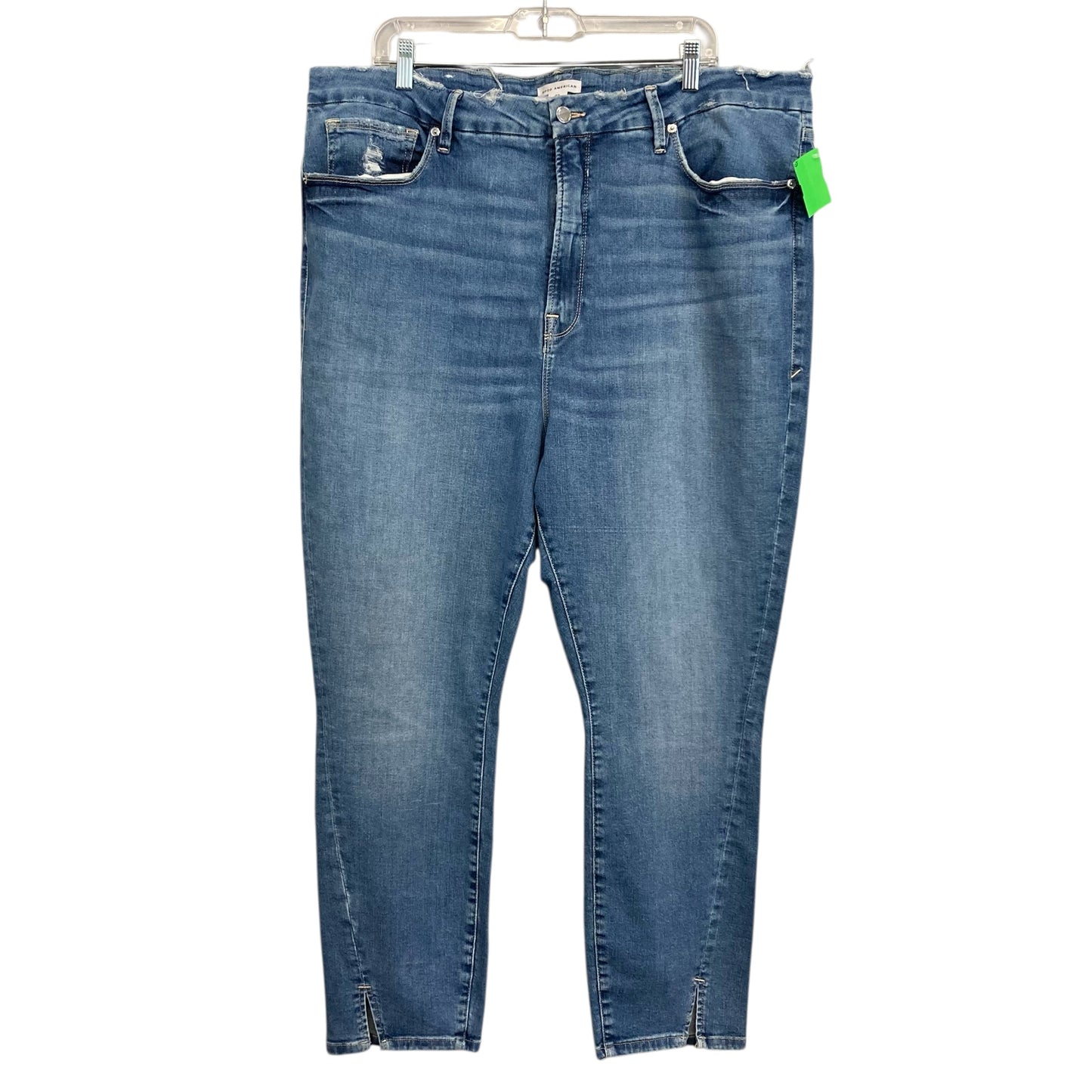 Jeans Straight By Good American In Blue Denim, Size:22