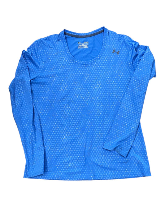 Athletic Top Ls Collar By Under Armour In Blue, Size:Xl