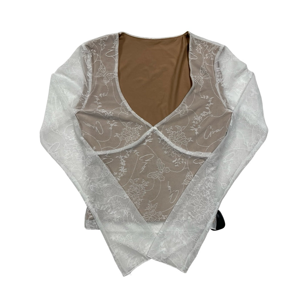 Top Ls By Clothes Mentor In Tan & White, Size:M