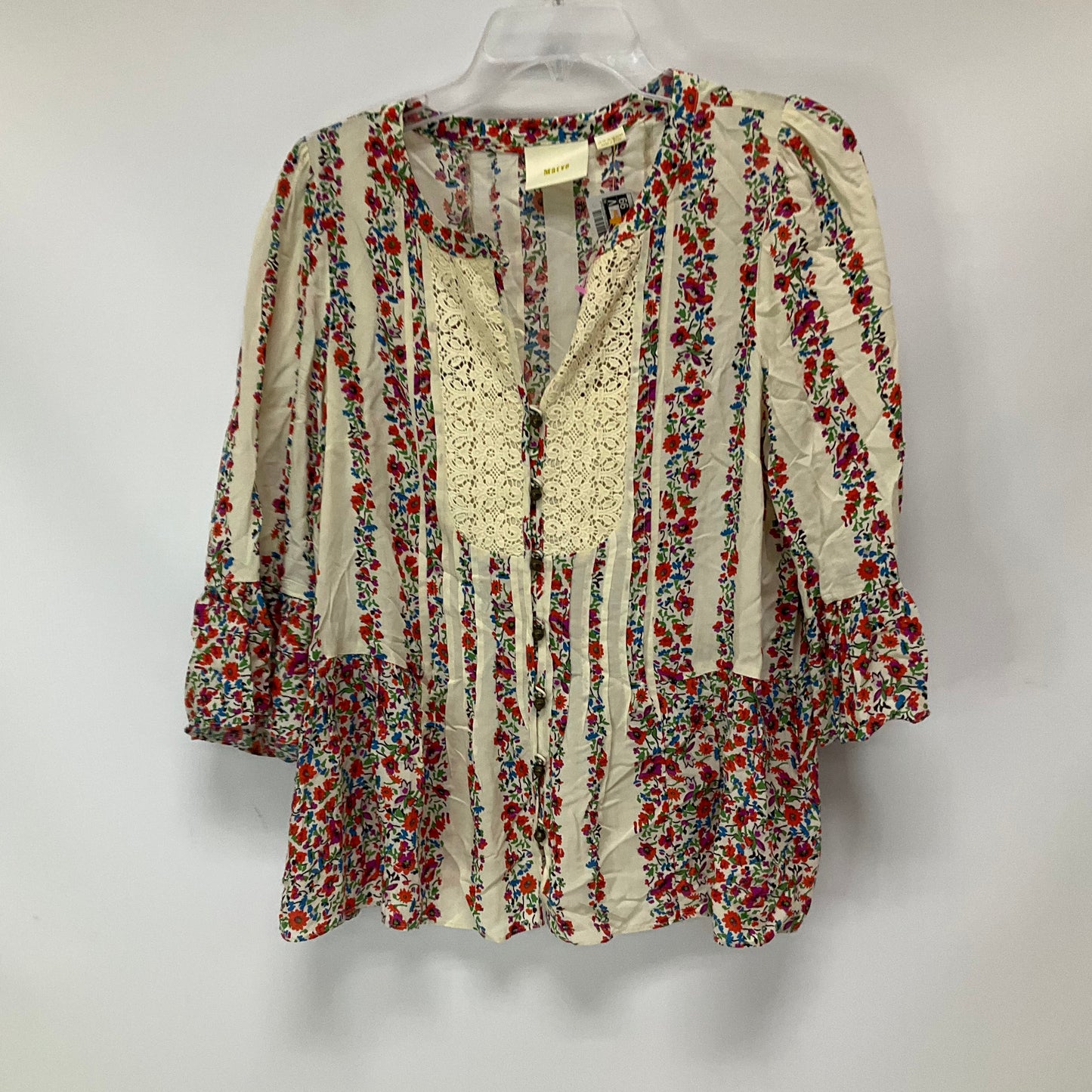 Top 3/4 Sleeve By Maeve In Floral Print, Size:12