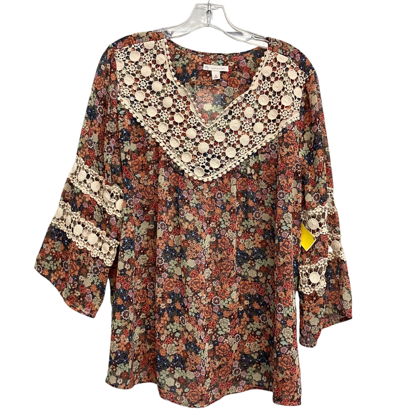 Top Ls By Dressbarn In Floral Print, Size:Xl