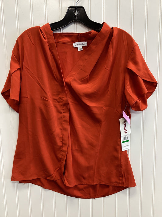 Top Ss By Calvin Klein In Orange, Size:L