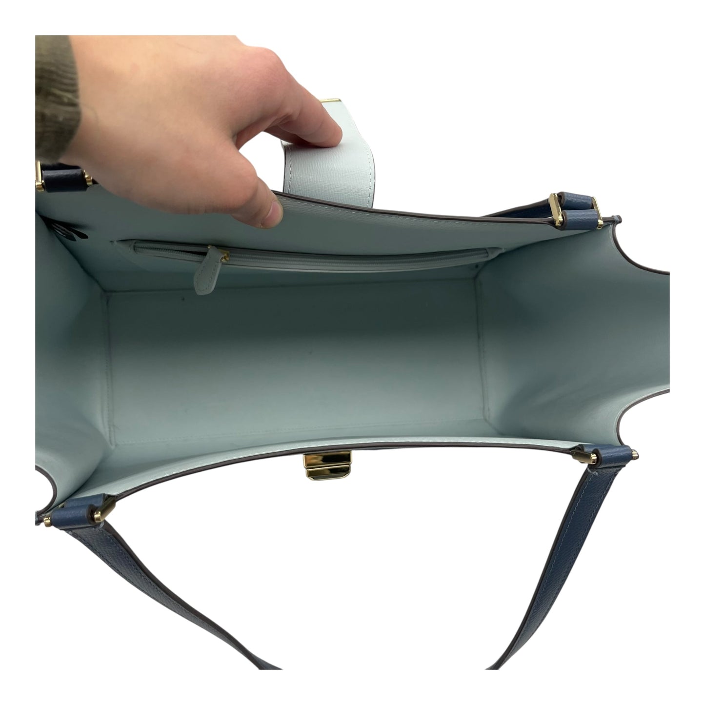 Tote Designer By Kate Spade In Blue, Size:Large