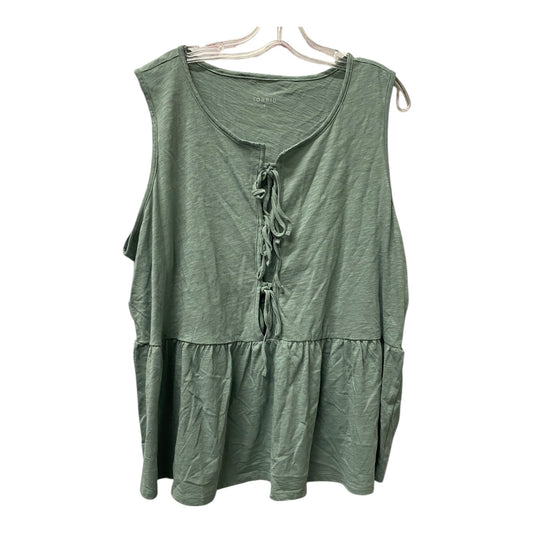 Top Sleeveless By Torrid In Green, Size:2X