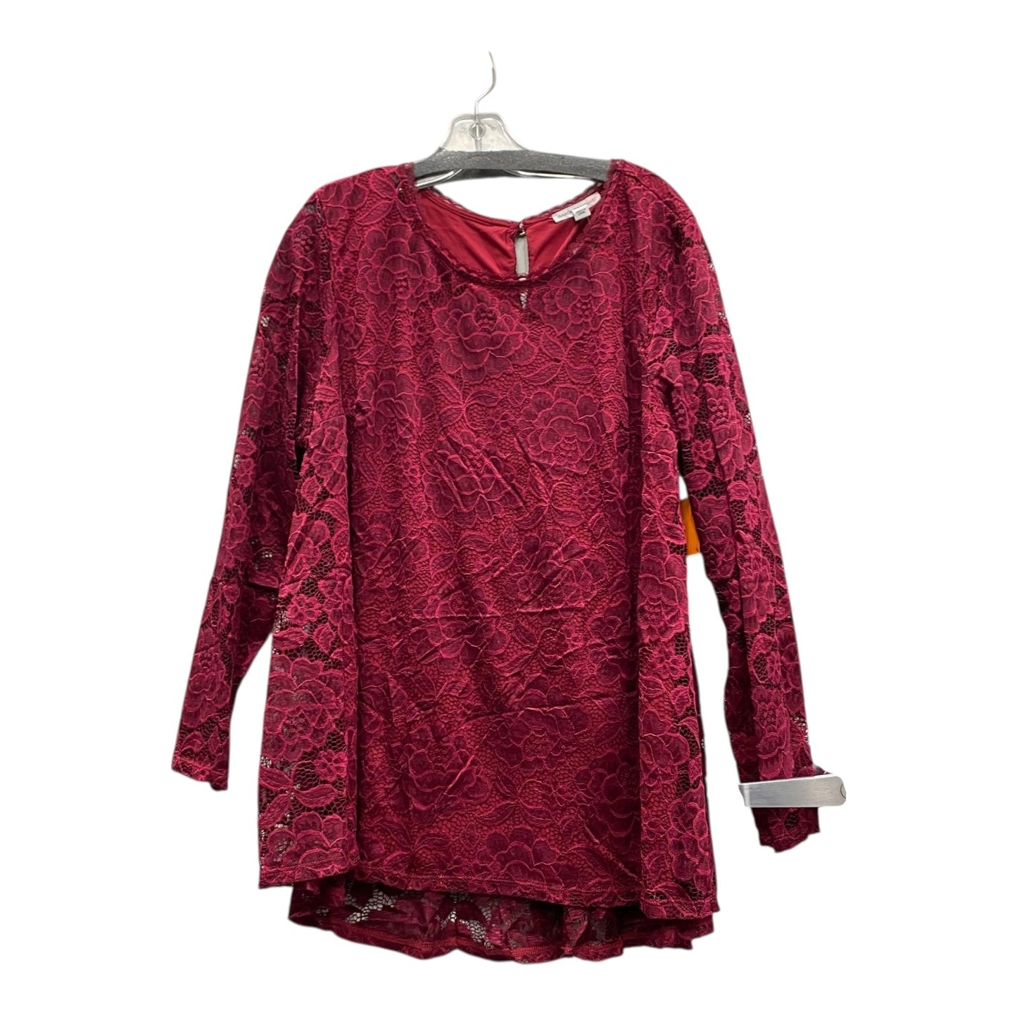 Top Ls By Isaac Mizrahi Live Qvc In Red, Size:Xl
