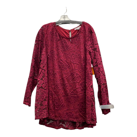 Top Ls By Isaac Mizrahi Live Qvc In Red, Size:Xl