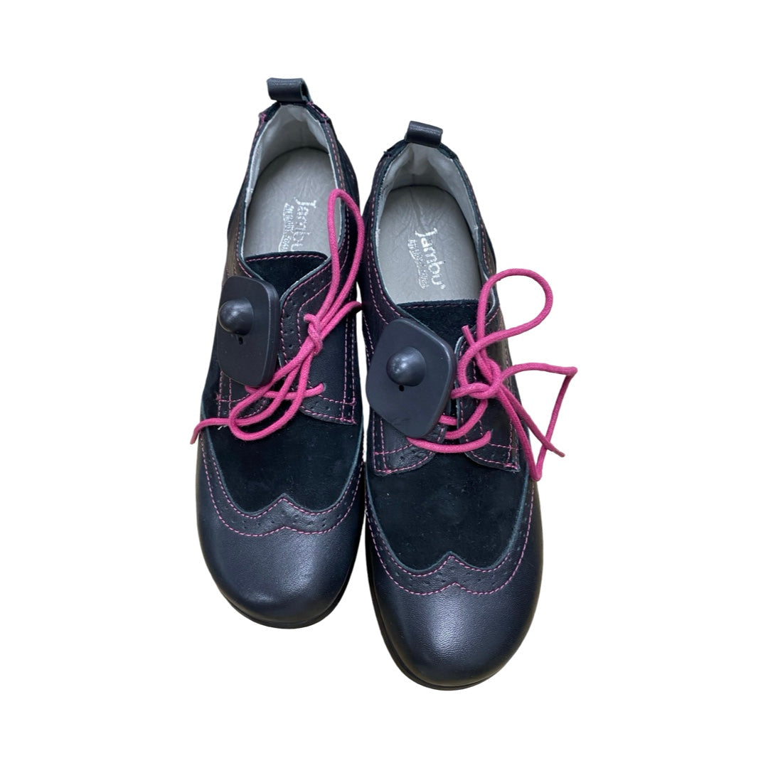 Shoes Heels Wedge By Jambu In Black & Pink, Size:8